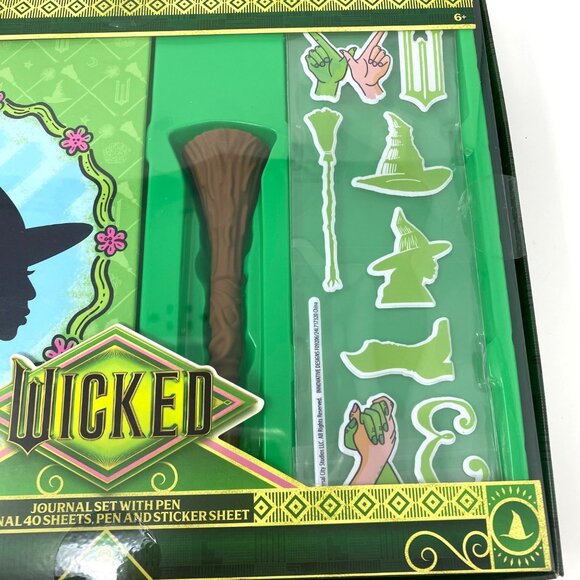 Wicked Elphaba Journal Set Broom Pen Puffy Stickers 40 Page Blank Book - Picture 6 of 6